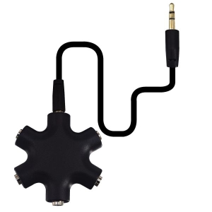 3.5mm Headphone Jack Splitter 3.5 Audio 5 Way 6 Port Female Connector Adapter Audio Earbuds Earphones Plug with 3.5mm Stereo Cable