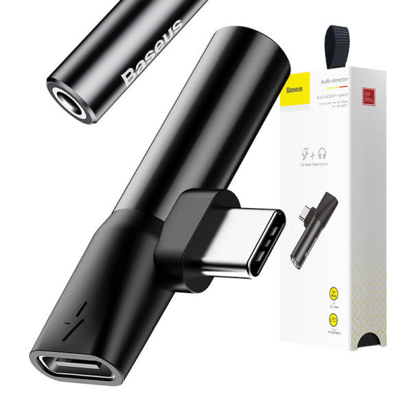 Baseus L41 adapter 3in1 Type-C to jack 3.5mm + USB-C L41 black CATL41-01 - Image 3