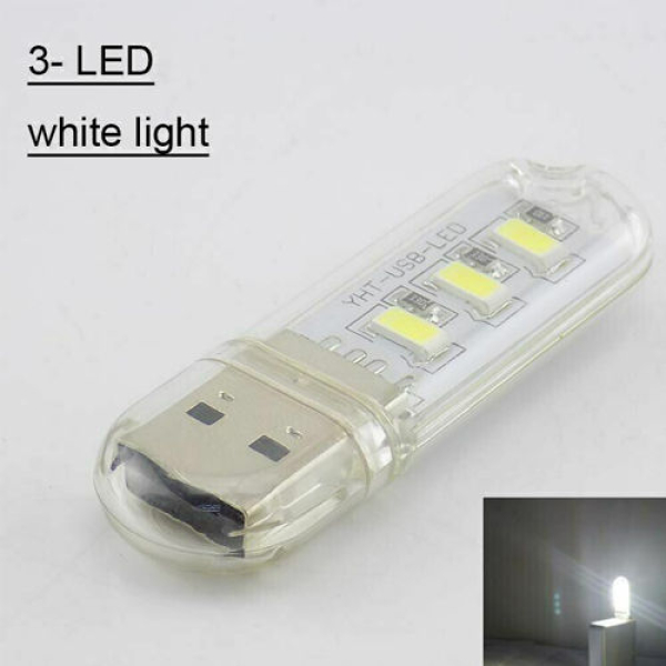 USB LED White Lights 3LED LED Bulb 5V Power Input - Image 2
