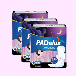 PADelux Cozzy Nights XXXL-350mm 12 Pads  No leaks, Extra long  and wide protection (pack of 3)