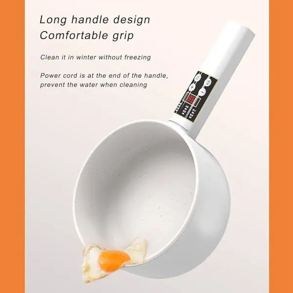 Electric Cooking Pot, Long Handle LED Full Screen Touch 1.8L Multi-Function Mini Pot - Image 3
