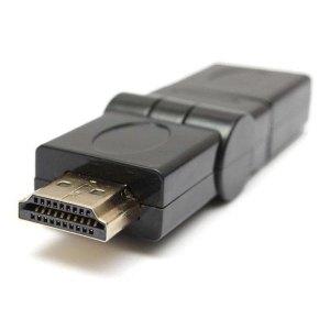360 Degree Rotation Swivel Hdmi Male To Hdmi Female Adjustable Adapter Mf- Black