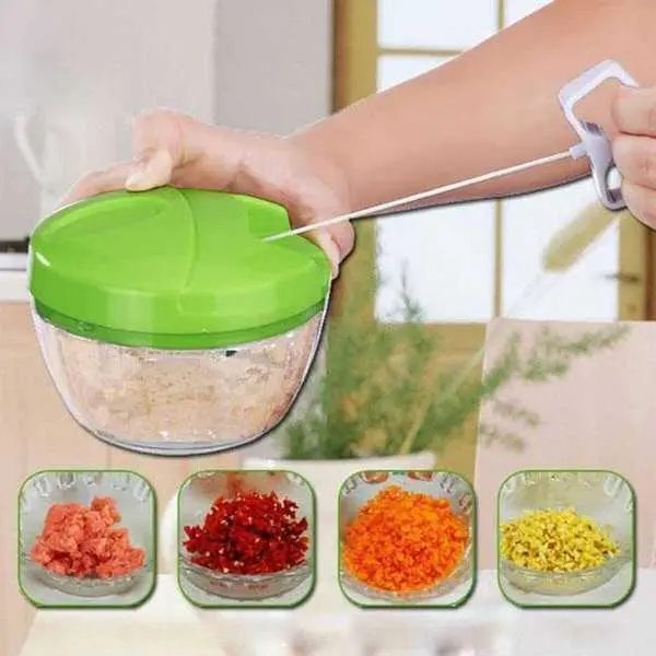 Multi-Functional Speedy Food Chopper With 3 Blades - Easy To Use Hand Held Food Chopper For Kitchen Multi Color - Image 3