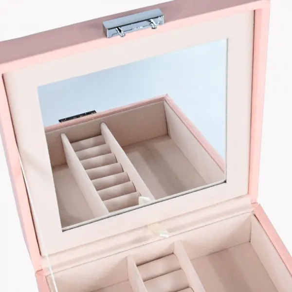 Leather Drawer Jewelry Storage Velvet Tray Storage Box - Image 3