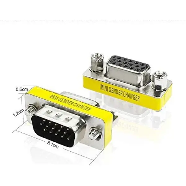 VGA SVGA Mini Gender Changer Adapter VGA Connector M/F - Image 2