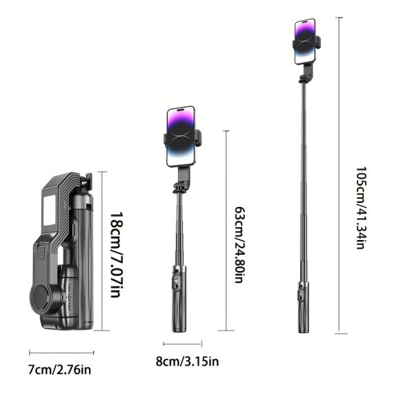 Q31 Single-Axis Stabilizer Selfie Stick Tripod with Fill Light for Smartphones, Smart and Stable Phone Holder - Image 3