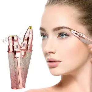 Rechargeable 2 in 1 Facial Epilator for Sensitive Skin, Portable Precision Epilator for Women and Men with LED Light