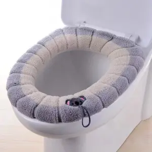 Warm Toilet Seat Cover Mat Bathroom Toilet Pad Cushion with Handle Thicker Soft Washable - Toilet Sheet Cover |