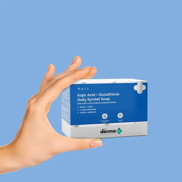 The Derma Co Kojic Acid + Glutathione Daily Syndet Brightening Soap With Kojic Acid, L-Glutathione & Alpha-Arbutin - 75 G X 2 - Image 3
