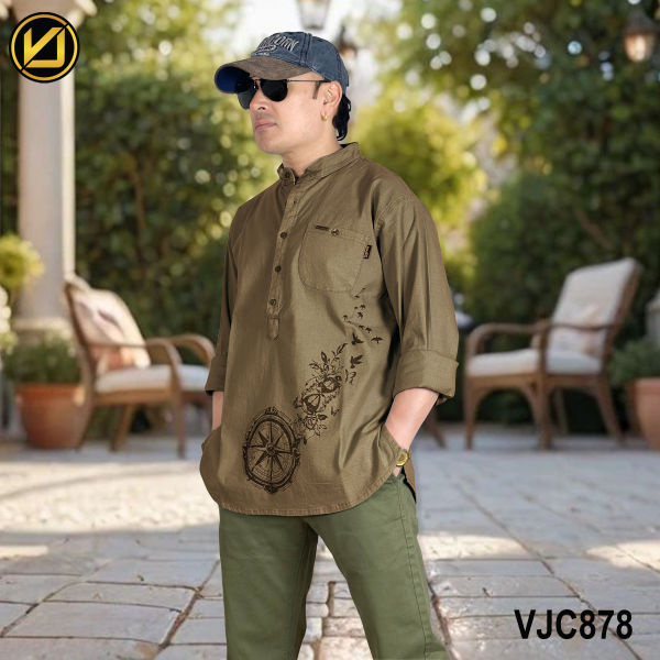 VIRJEANS (VJC878) Linen Stretchable Shirt For Men-All Colors - Image 4