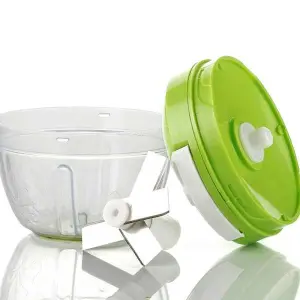 Easy Spin Veg Cutter Fruit Nut Onion Chopper // Hand Pull Grinder Mixer Food Processor Spice Cutter, Mincer, Blender (1Pcs)