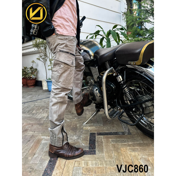 VIRJEANS (VJC860) Stretchable Cargo Multi Pocket Box Zipper Joggers Pant For Men-Grey - Image 2