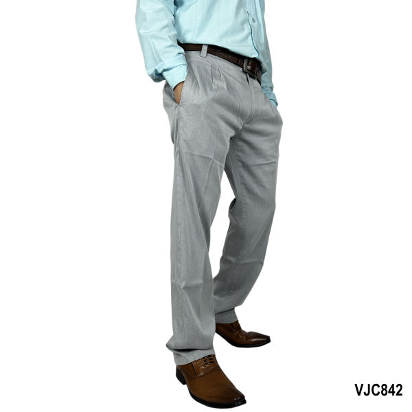VIRJEANS (VJC842) Linen Formal Pant For Men-Light Grey - Image 4