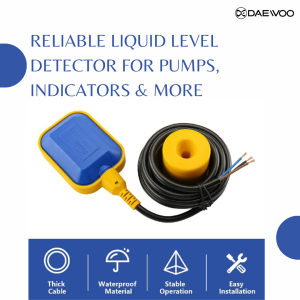 Daewoo Cable-Suspended Liquid Level Sensor | Float Switch Automatic Water Tank Controller | Cable Float Level Switch | Float Switch Sensor for Water Level Controller | Pump Control Sensor | Water Tank Level Sensor | 2M Cable Length | 250V AC