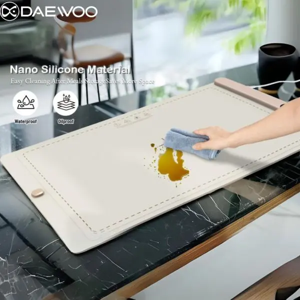Daewoo Dish Warming Tray | Heating Pad | Kitchen Tray | Dining Tray | Winter Tray | Warm Food | Food Warming Tray | Silicon Dish Warm Tray - Image 3