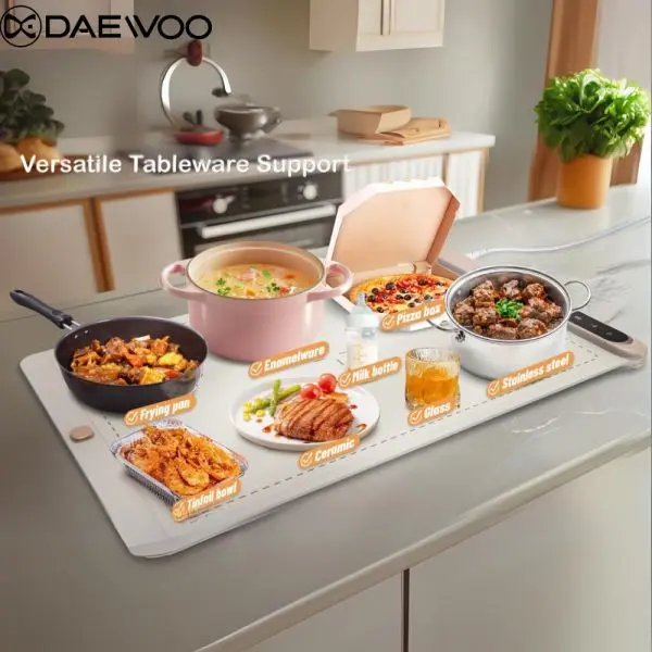 Daewoo Dish Warming Tray | Heating Pad | Kitchen Tray | Dining Tray | Winter Tray | Warm Food | Food Warming Tray | Silicon Dish Warm Tray - Image 4