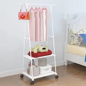 Adjustable Stainless Steel Cloth Drying Hanger And Organizer Rack With Wheel For Indoor & Outdoor