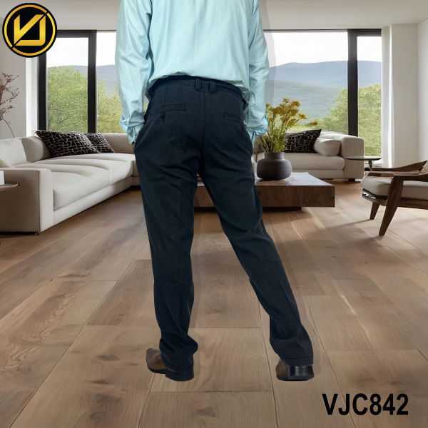 VIRJEANS (VJC842) Linen Formal Pant For Men-Black - Image 2