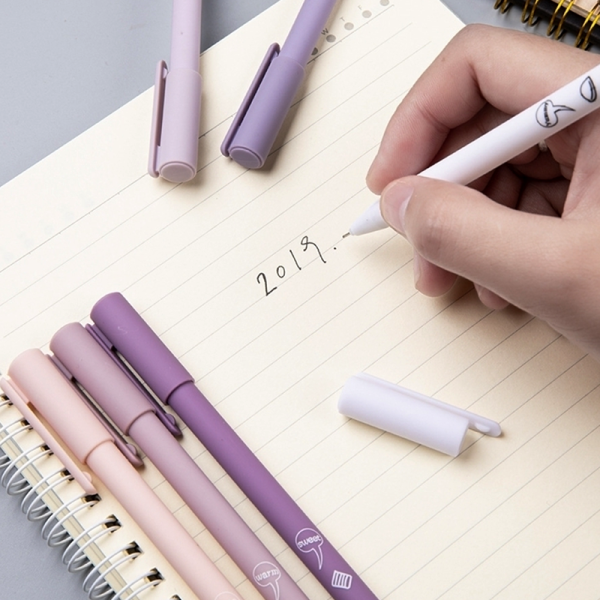 KOJA Kawaii Aesthetic Gel Pens - School Supplies - Black Ink Gel Pen Set of 6 - Image 2