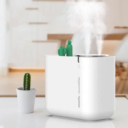 3000ml Air Humidifier Cactus Double Spray Port Ultrasonic Aromatherapy Diffuser Large Capacity Humidificador For Household Office - Image 3