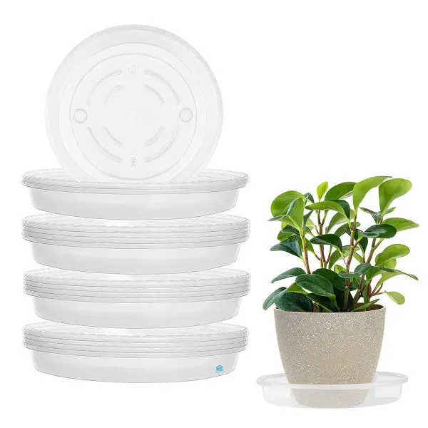 5 Pcs 6 Inch Plastic Garden Flower Pot Round Drip Plant Trays Flower Pot Plant Water Tray Base for Indoor Outdoor Garden - Image 3
