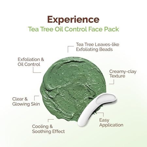 Mamaearth Tea Tree Oil Control Face Pack with Tea Tree & Salicylic Acid for Normal to Oily Skin - 200g - Image 5