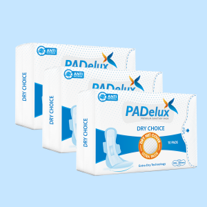 PADelux Antibacterial Sanitary pads Dry Choice 320 mm XL-10 Pads (pack of 3)