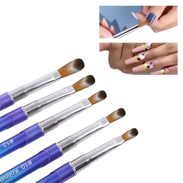 Pure Animal Hair Kolinsky Acrylic Brush Natural Red Wool Handle Nail Art Tool Nail Art Brush Manicure Peddicure Tool Nail Salon Beauty Accessories - Image 2