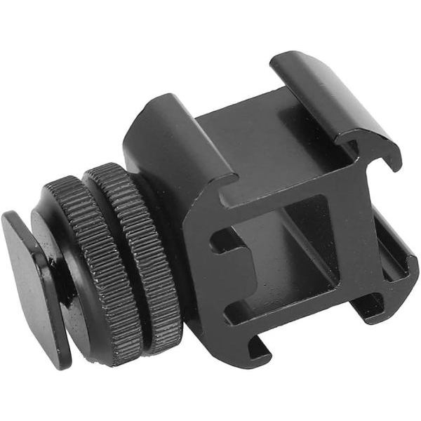 Hot Shoe Extension Camera Hot Shoe Mount, Aluminium Alloy Dual Layer Screw - Image 2
