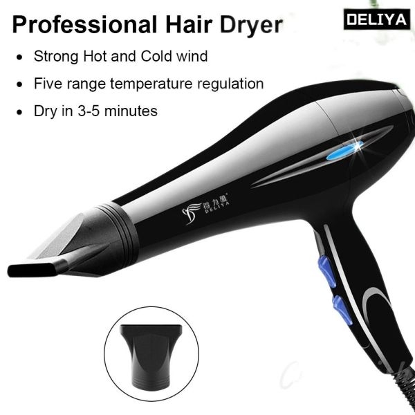 Deliya 2200W Top Quality Strong Hot Cold Wind Professional Hair Dryer/Saloon Hair Dryer - Image 3