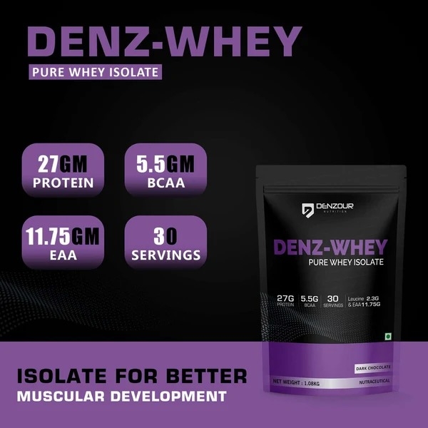 Denz-Whey | Pure Whey Isolate Protein Powder | 27g Protein (French Vanilla) - Image 3