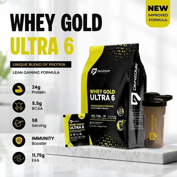 Denzour Whey Gold Ultra 6 Protein Powder - Pista Kulfi (2kg) - Image 3