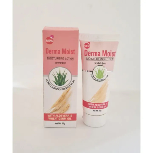 Derma Moist Moisturising Lotion, Enriched With Aloe-Vera And Wheat Germ Oil, 60gm - Image 4