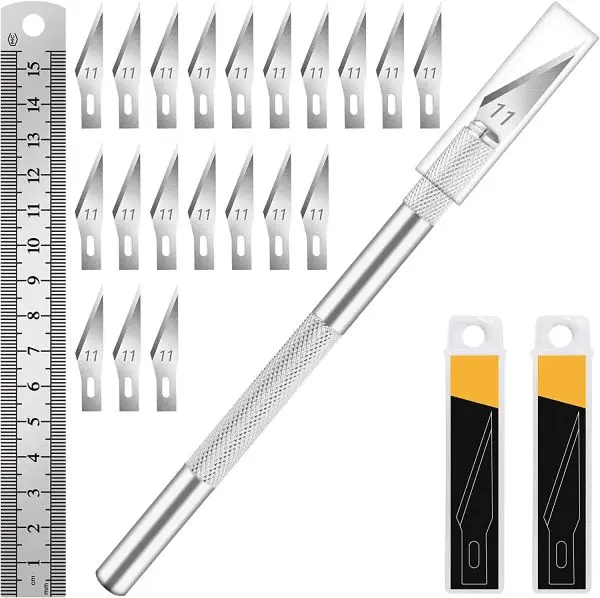 Detail Knife With 6 Blades & Safety Cap (Full Set) And Number 11 & Number 17 Of Only Blades Also Available