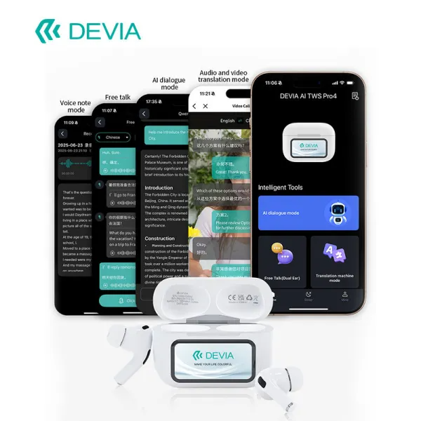 Devia Pro4 In Ear Monitor Noise Cancelling TWS Wireless In-Ear Earbuds Earphones with AI Translation - Image 5