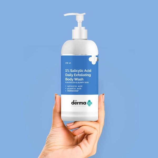 The Derma Co 1% Salicylic Acid Daily Exfoliating Body Wash With Salicylic Acid, Glycolic Acid & Pentavitin - 250ml For Body Acne & Cleanse Skin - Image 2