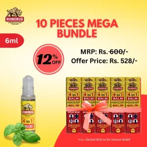 RhinoRub 4 in 1 Roll-On 6ml - 10 Pieces Mega Bundle