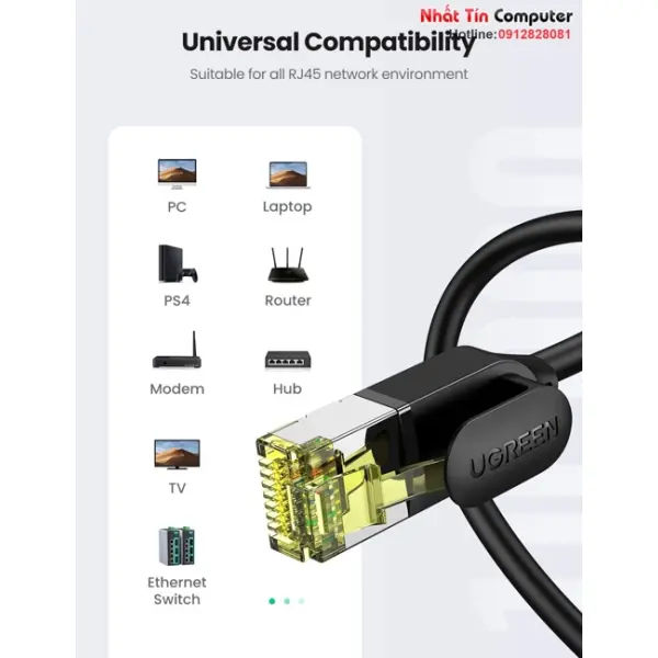 Ugreen Cat7 Ultra Slim Network Cable 2M Long 10Gbps Bandwidth 600Mhz Premium - Image 2