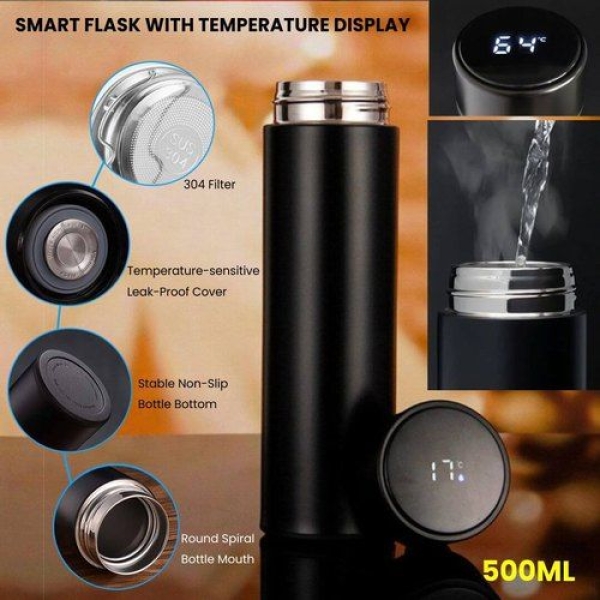 Digital/Smart Thermos Bottle 500ml Vacuum Flasks /Led Digital Temperature Display/ Stainless Steel Insulation Mugs Intelligent Thermo Cups Available in Multiple Color - Image 3