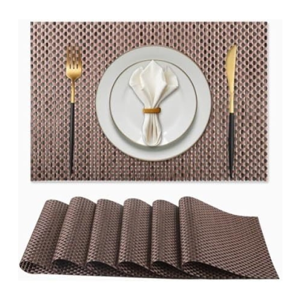 Dining Table Mat Plastic Mat Set Of 6 ( Color May vary ) - Image 3