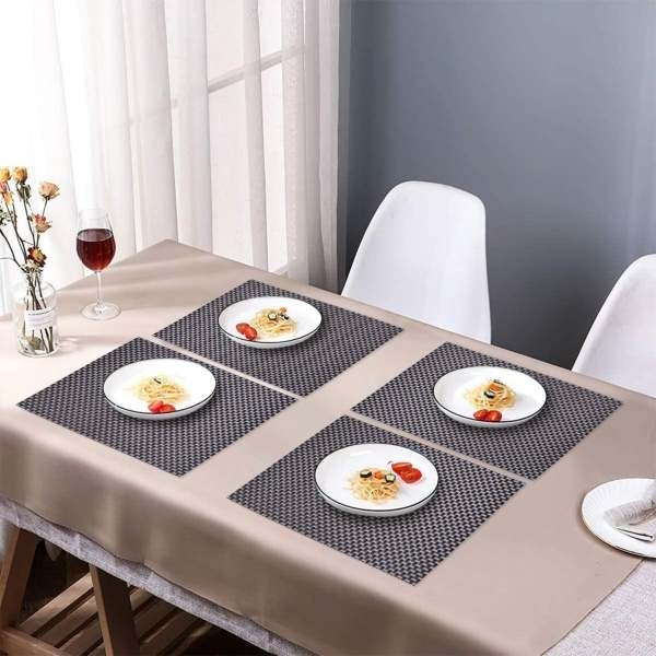 Dining Table Mat Plastic Mat Set Of 6 ( Color May vary ) - Image 4