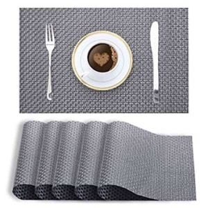 Dining Table Mat Plastic Mat Set Of 6 ( Color May vary )