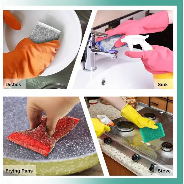 Multi Colour Foam Pad Sponge Scourer Kitchen Scrubber for/Utensils/Tiles Cleaning Heavy Quality