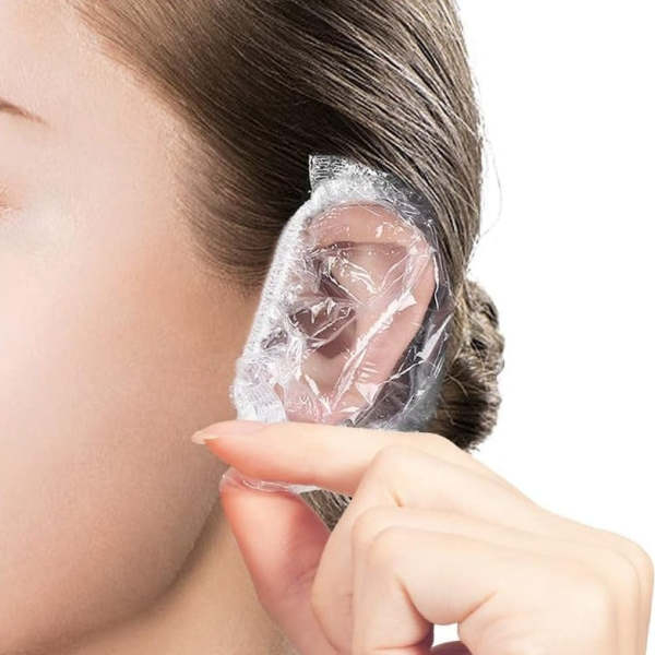 Disposable Plastic Bath Cap Shower Cap Waterproof Ear Protectors Beauty Accessories & Salon Tools Restaurant Cap Food Cap Multipurpose Cap Tools - Image 2