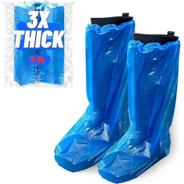 Disposable Plastic Boot Cover Over The Knee Rainwear - Image 2