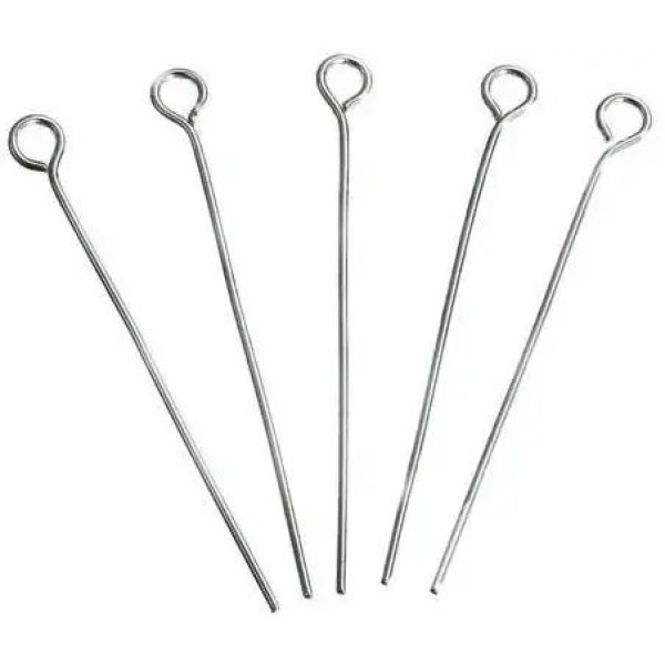 DIY Silver Plated Brass Open Eye Pins For Jewellery Wrapping - Image 2