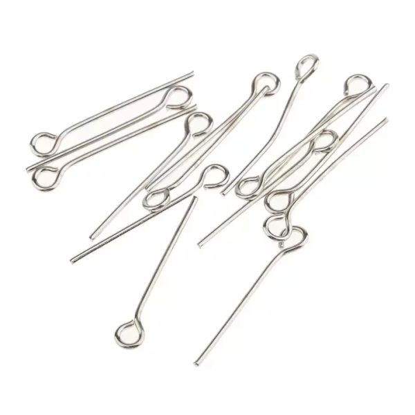 DIY Silver Plated Brass Open Eye Pins For Jewellery Wrapping - Image 4