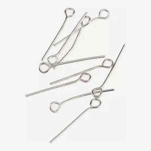 DIY Silver Plated Brass Open Eye Pins For Jewellery Wrapping
