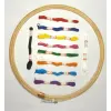 Doli Hand Embroidery Thread (SET NO.: 1) with Embroidery Wooden Frame/Ring/Chakka/Hoops 14" Kit Beautiful Premium Embroidery Cotton Threads
