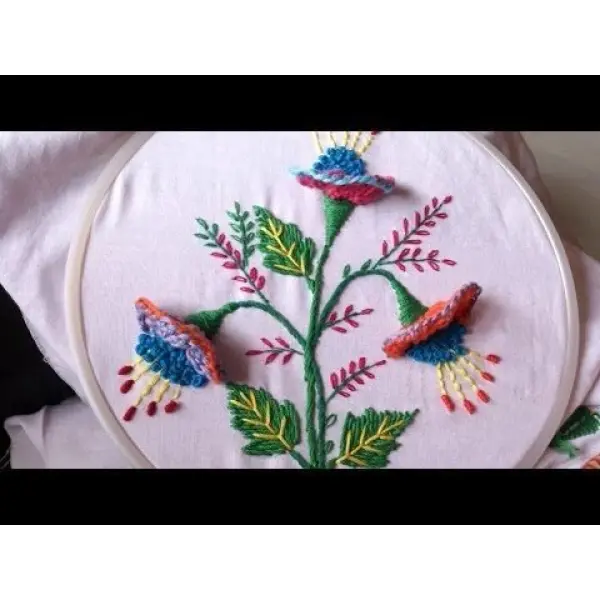 Doli Hand Embroidery Thread (SET NO.: 1) with Embroidery Wooden Frame/Ring/Chakka/Hoops 14" Kit Beautiful Premium Embroidery Cotton Threads - Image 5